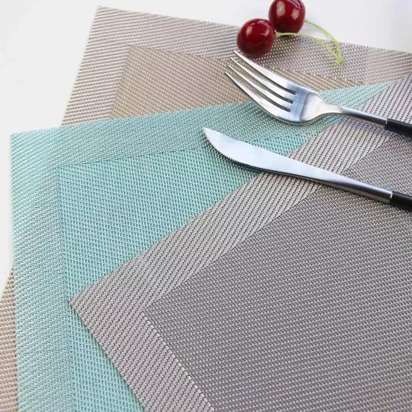 Set Of 6 Modern Elegant Double Shaded Non-Slip PVC Placemats, Washable PVC Dining Table Mats, Non-Slip Stain-Resistant Cloth For Kitchen Table, Anti-slip Hot Placemat Bowl Pad Set Of 6 Modern Elegant Double Shaded Non-Slip PVC Placemats, Washable PVC Dining Table Mats, Non-Slip Stain-Resistant Cloth For Kitchen Table, Anti-slip Hot Placemat Bowl Pad